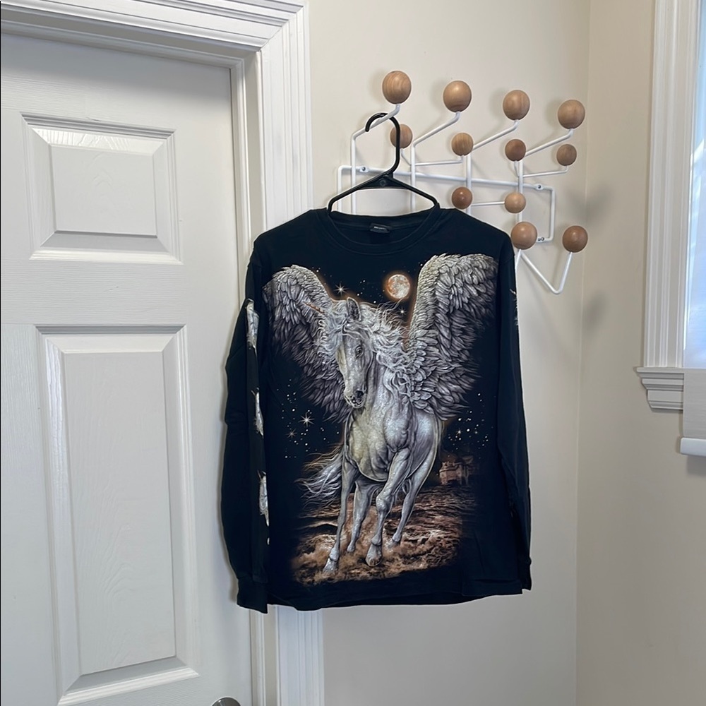Thanabat - Vintage Y2K Unicorn Long Sleeve  - Black - M